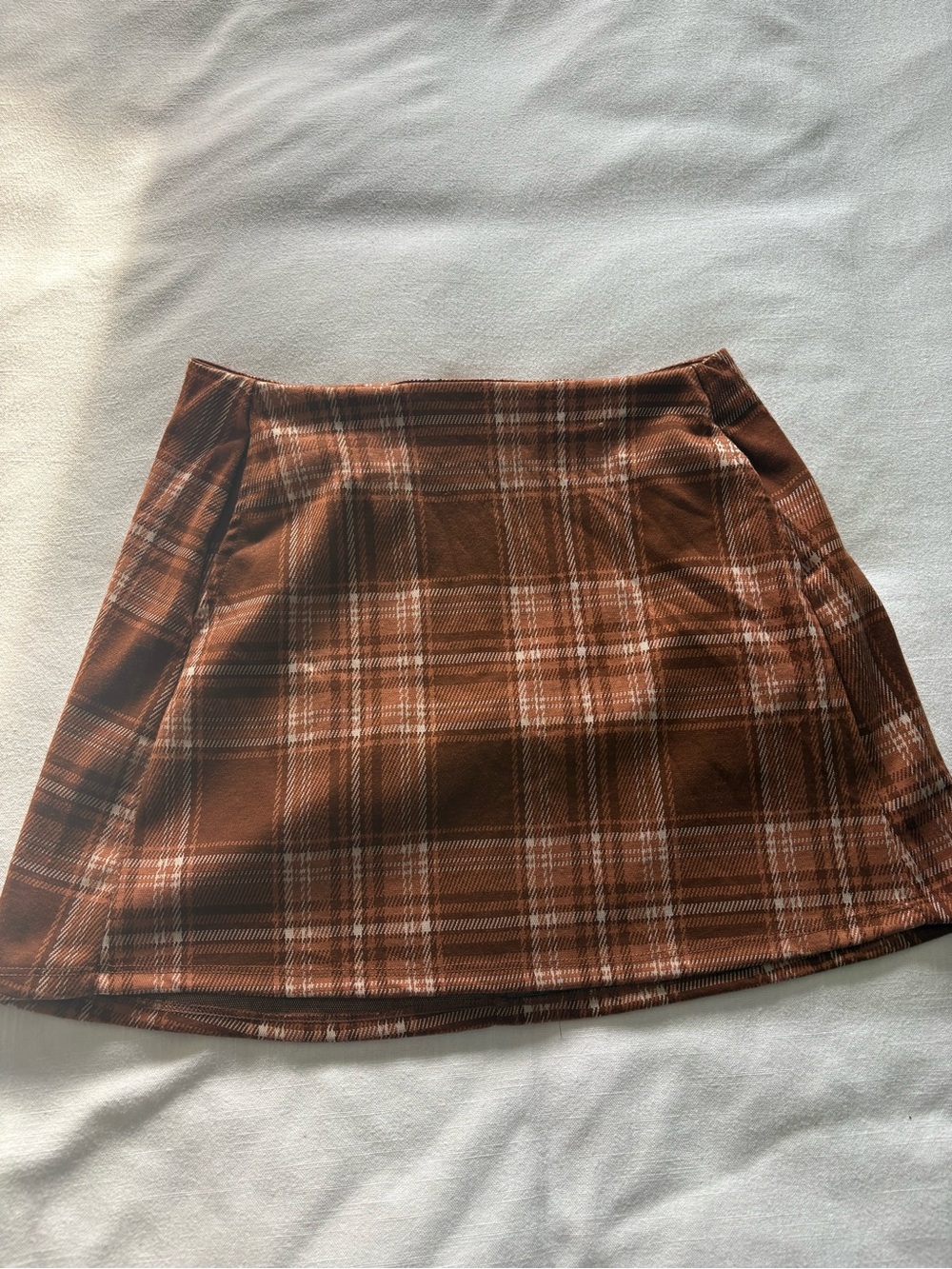 Altar'd State Rust Plaid Mini Skirt